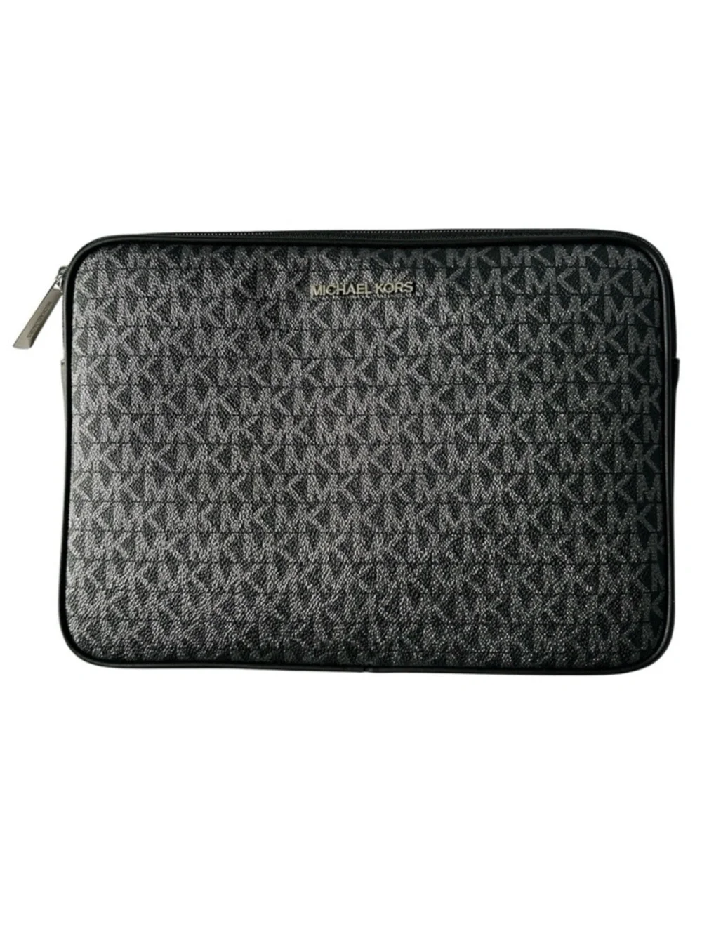 Michael Kors Kali Black Jet Set Ipad/Tablet Top Zip Padded Storage Travel Case
